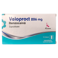 Велопрокт 206мг №12 супп рект (Бензокаин)